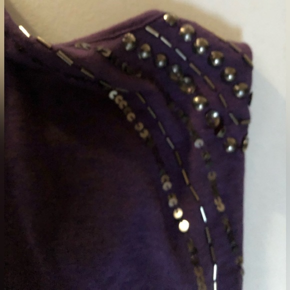 Threads 4 Thought by Anthropologie Large purple scoop front cold shoulder - Picture 3 of 14